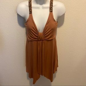Vertigo Paris Beaded Straps Sleeveless Top